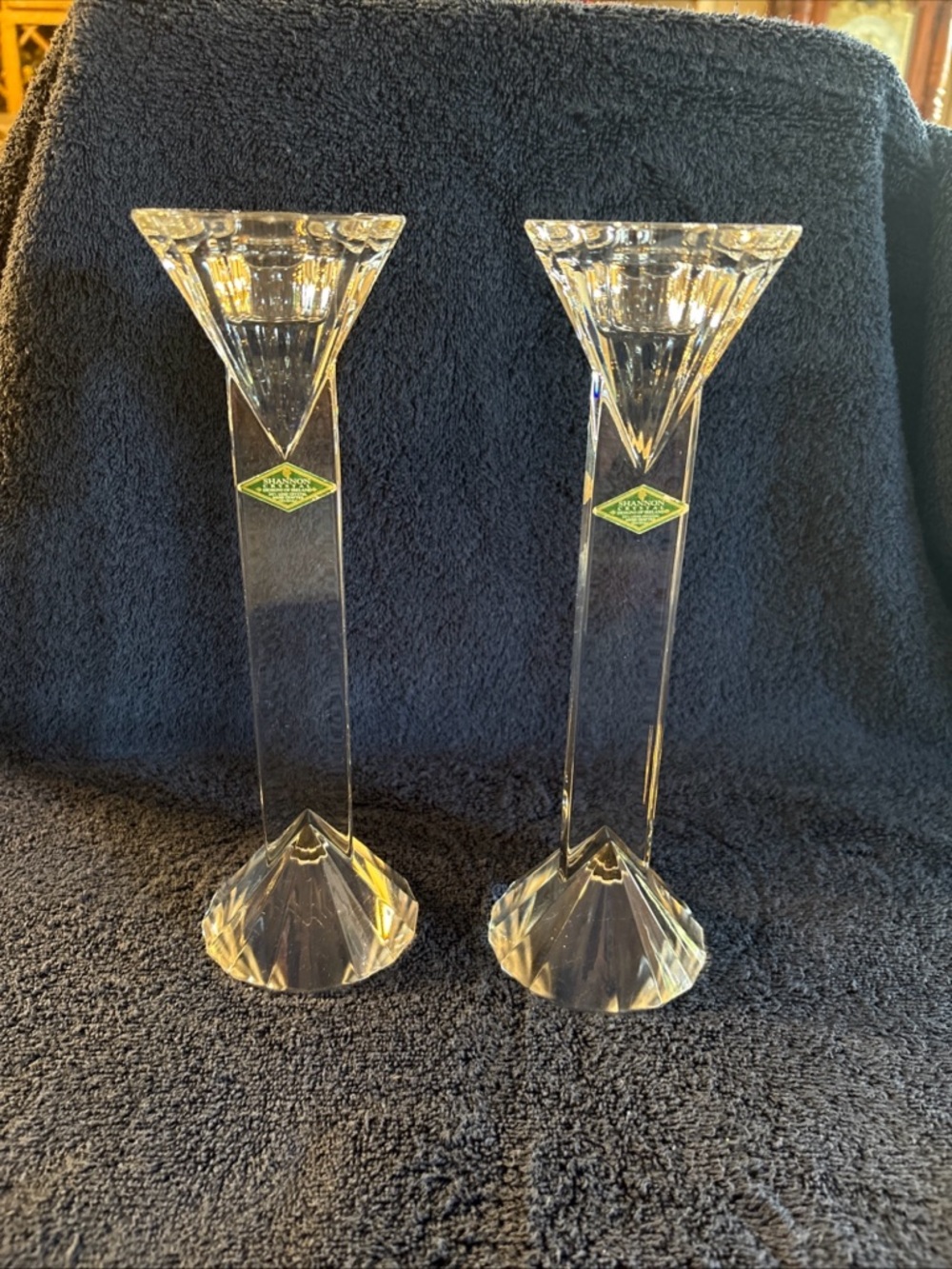 Shannon crystal candle holders 10 inches tall
